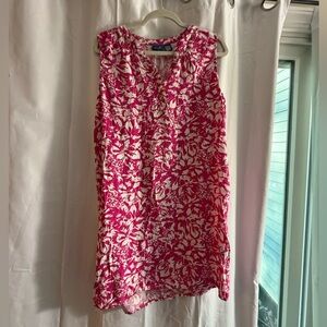 Caribbean Joe Pink and White Floral Tank Dress